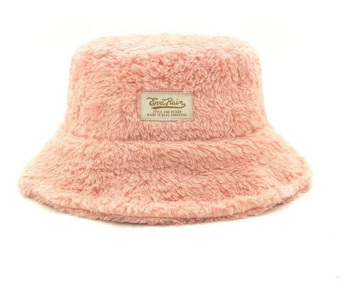 Piluso Sombrero Bucket Corderito Suave Rosa Winter Eva Rain