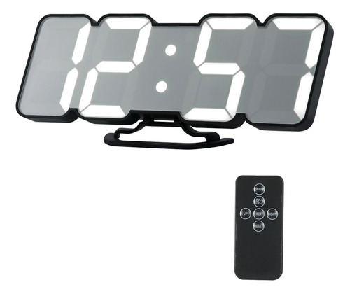 Reloj 3d Led Digital De Pared Con Alarma Control Remoto