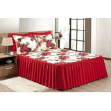 Jogo De Colcha Floral Cama Box Casal Queen Luxo Estampada 