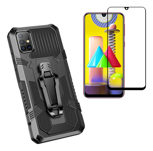 Case Armor + Película Full Compatível Com Samsung Galaxy M31