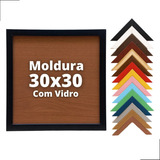 Kit 3 Moldura 30x30 Com Vidro Parede