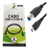 Cabo Para Impressora 3.0 Usb B Para Usb C 2 Metros Novo Top