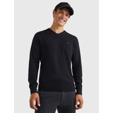 Sweater Básico Signature V-neck Negro Tommy Hilfiger