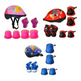 Kit Infantil Proteção Bicicleta Capacete Patins Skate Cores