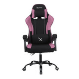 Silla De Escritorio Xzeal Xz20 Gamer Ergonomica Negro Y Rosa