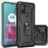 Mica + Funda Rudo Con Anillo Para Moto G10 / G20 / G30