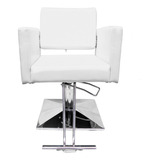 Silla Barberia Estetica Sillon Cuadrado Salon Hidráulico Spa Color Blanco