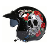 Casco Moto Retro Serie Printed, Con Bluetooth, Dot,9 Modelos