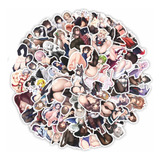 Waifu Anime Variado 50 Calcomanias Sticker Pvc Contra Agua