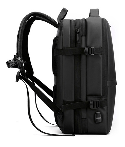 Mochila Executiva Para Viagem Expansível 27-40l Premium Cor Preto