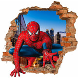 Adesivo Parede Infantil Homem Aranha Buraco 3d 1x1 Metro 