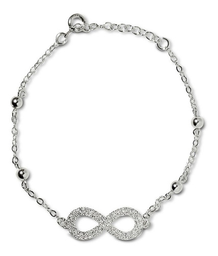 Pulsera Infinito Bolitas Plata Fina 925