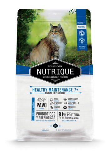 Alimento Nutrique Healthy Maitenance 7+ Gato Adulto 2kg 