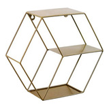 Estantes De Pared De Hierro Forjado Flotante Hexagonal,