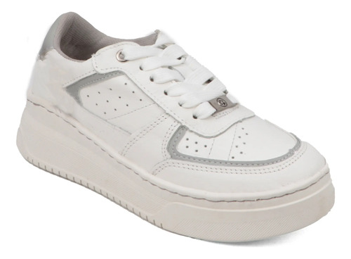 Tenis Mujer A La Moda Urbano Casual Lobo Solo 5766 Blanco