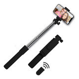 Baston Palo Selfie Stick Bluetooth Tripie Con Control Remoto Color Negro