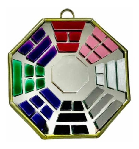 Bagua De Vidro Espelho Feng Shui Colorido (p) - 10cm