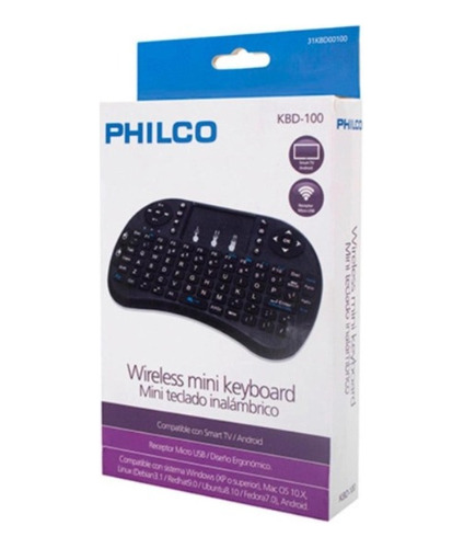 Mini Teclado Inalámbrico Philco Kbd-100 Para Tv & Android