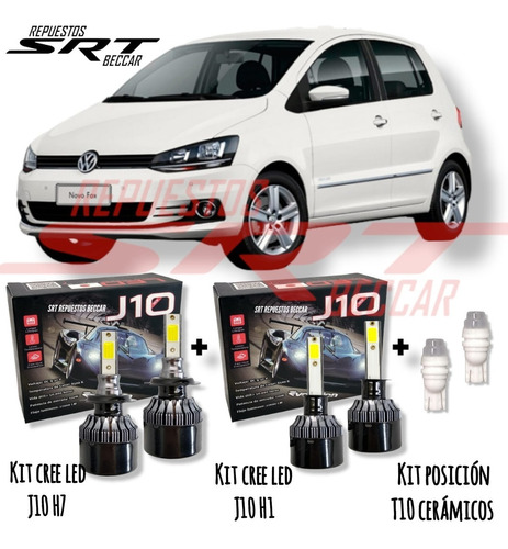 Kit Lamparas Cree Led Alta Y Baja + Posición Led Vw Fox