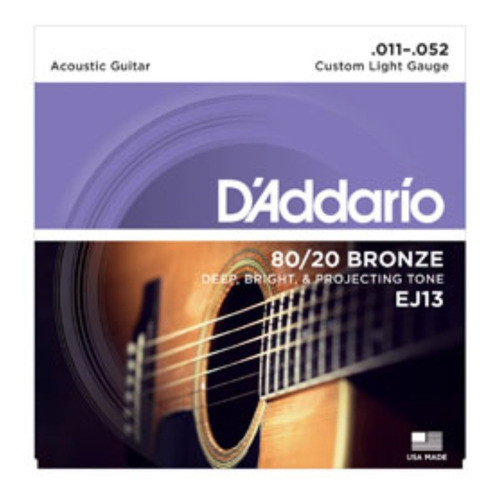 Cuerdas Guitarra Electroacustica Daddario Ej13 Bronze 80/20