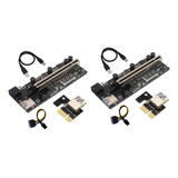 Juego De 2 Extensiones Gráficas Pcie Riser De 1 A 16 X Con T