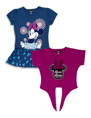 Set 2 Blusas Original Disney Minnie Para Niña