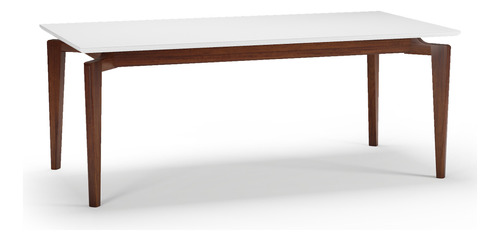  Mesa Sala Jantar Castanho Com Vidro Branco 200 X 100 Cm