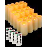 24 Velas Led Impermeables Con 4 Controles Remotos Y Temporiz