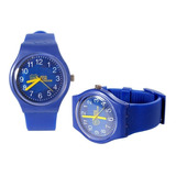 Reloj Pulsera Boca Juniors Unisex Malla Caucho Original Color De La Malla Azul Color Del Bisel Azul Color Del Fondo Azul