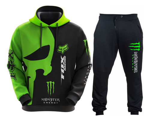 Conjunto Moletom Blusa E Calça Racing Corrida  Moto Carro G