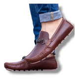 Mocasín Calzado Casual Zapato Elegante Hombre En Cuero