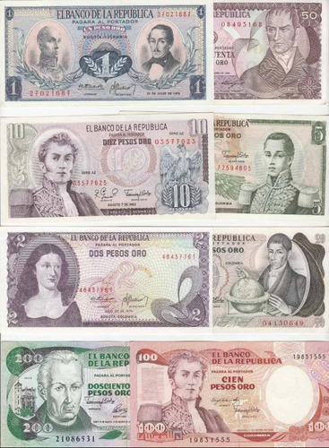 Coleccion De Billetes Colombianos Como Nuevos
