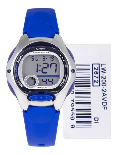 Reloj Casio Lw-200-7a Par Unisex Plateado/azul (pequeño)