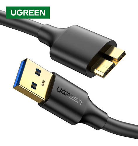 Cable De Datos 3.0 M/m Hdd Externo Usb-a/micro-b 1m Negro Ug