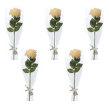 Decoración De Flores Artificiales Con Rosas Brillantes, 5 Un