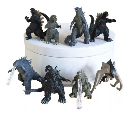 Kit C/8  Godzilla Mini Monstro Dinossauro Ornamentos 5cm