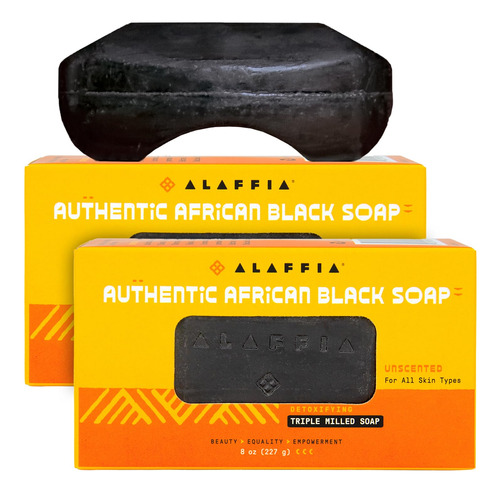 Alaffia Autentica Barra De Jabon Negro Africano, Jabon Corpo