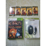 Lote Mortal Kombat 9 Xbox 360 + Pc Wireless + Brindes (leia)