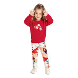 Conjunto Infantil Feminino Blusão Moletom + Calça Legging 