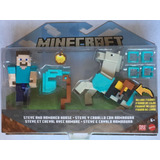 Minecraft Steve And Armored Horse (white Horse)