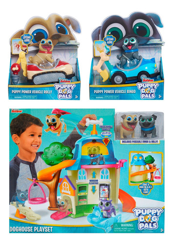 Playset Doghouse Puppy Dog Pals + 2 Vehiculos Bingo & Rolly