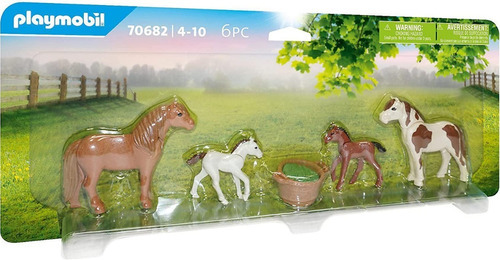 Figura Armable Playmobil Country Ponis Con Potros 6 Pzs 3+