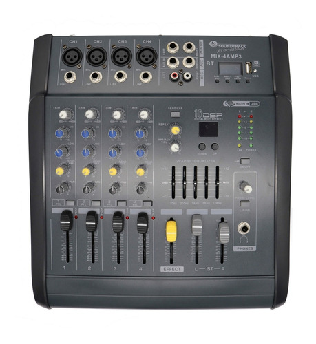Mix4amp3- Mezcladora Amplif. 4 Canales 150w Usb/sd/in