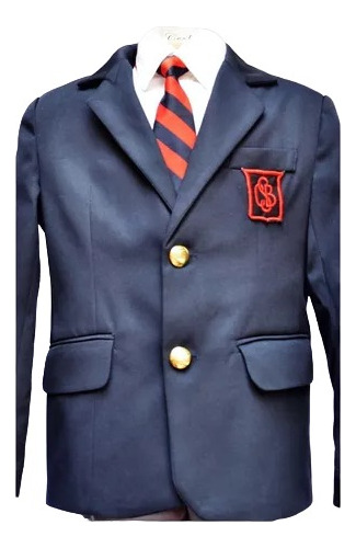 Saco Colegial Gabardina Blazer Escolar Azul Marino