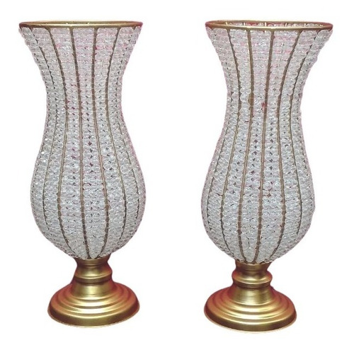 Vaso De Pedraria Cristal Anfora 45cm 2uni Envio Imediato