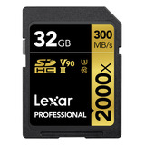 Cartão De Memória Lexar 32gb Cartão Sd Professional 300mbs