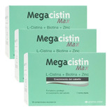 Combo 3 Cajas De Megacistin Max X 30 Comp Anti Caida Cabello