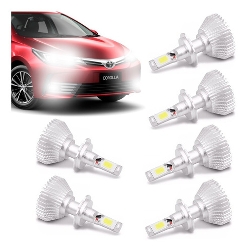 Kit Super Led Corolla 2012 2013 2014 Farol E Milha 6000k