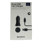 Cargador Auto Sony Original Dual Incluye Cable Tipo C 