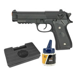 Pistola Airsoft Pt92 V22 Full Metal Spring 6mm + Bbs + Case 